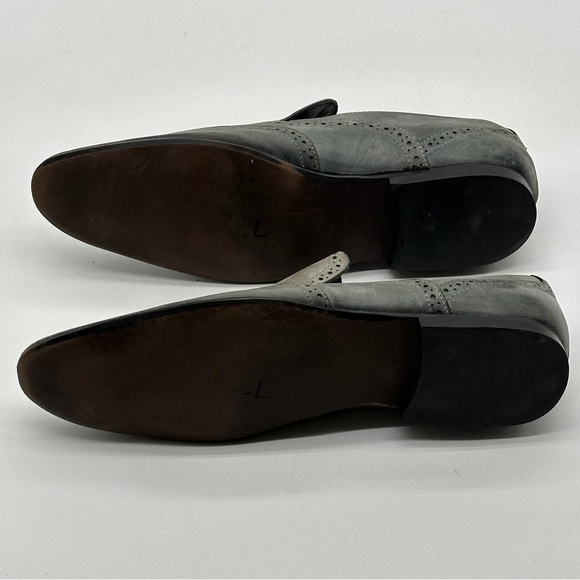 KG Kurt Geiger Men Size 10 / 43 EU Shoe Gray Suede Almond Toe Dress Loafers - Picture 10 of 13